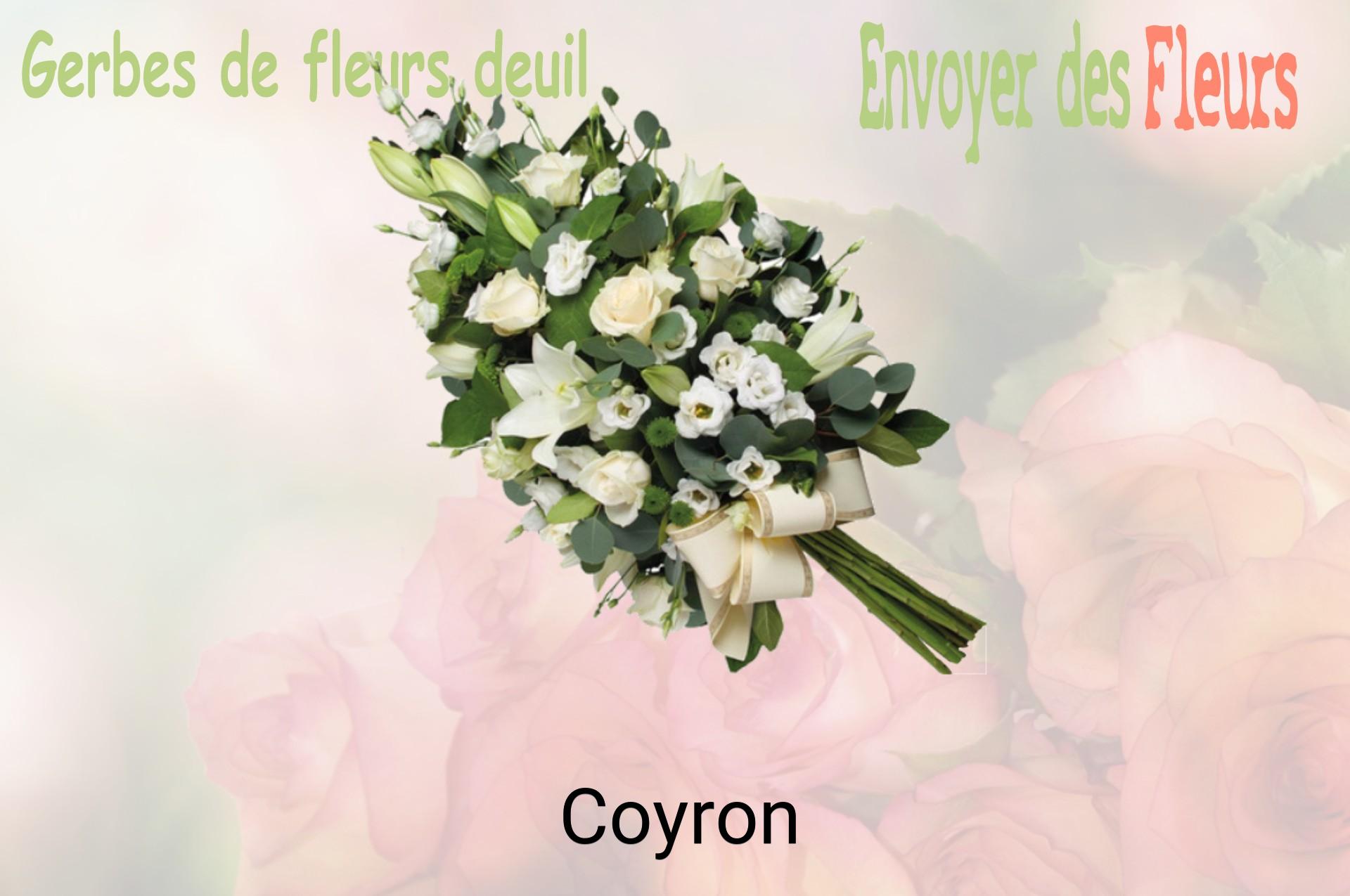 Gerbe de fleurs de deuil livrée à Coyron